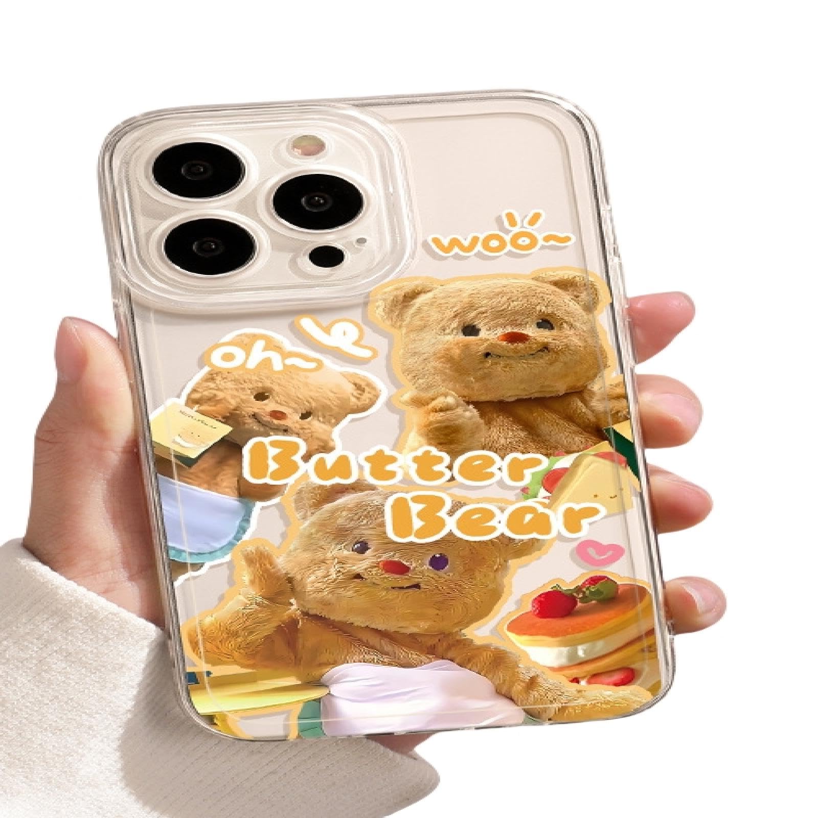 Butter Bear Silicone Phone Case for Iphone16pro Cartoon
